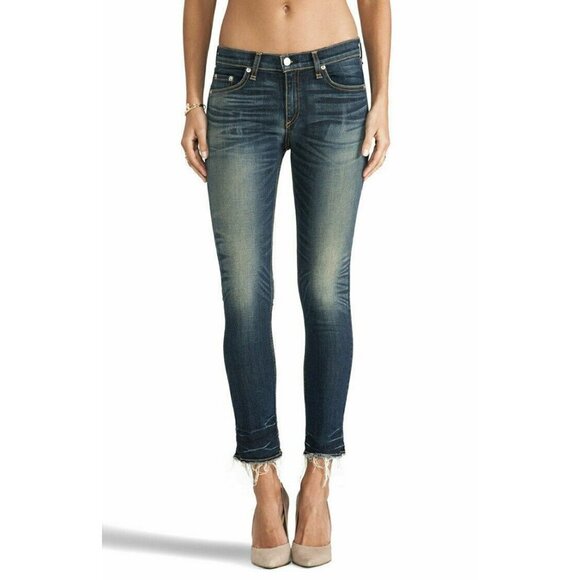 Rag and Bone "The Crop Jean" in Alderly Raw Hem Woman's Sz 25 Sold on REVOLVE - Picture 1 of 11